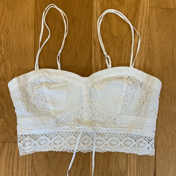 White American Eagle Crochet Crop Top/Bralette - Picture 1 of 4